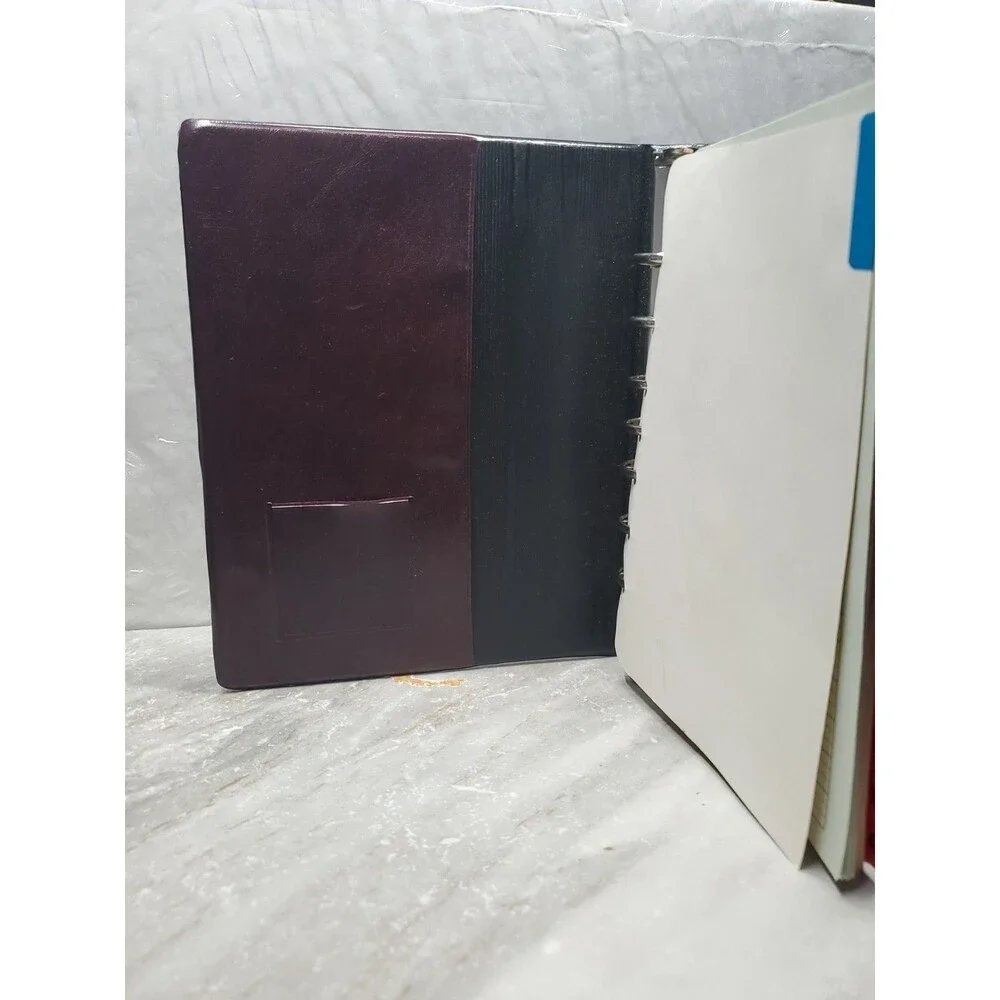 Vtg Franklin Quest Day Planner Binder Burgundy Faux Leather Original Calendar